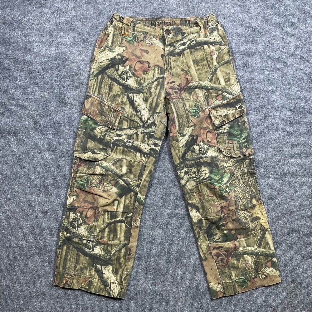 RedHead Silent-Hide Kids Camo Cargo Pants Medium Green Brown Forest Hunting‎